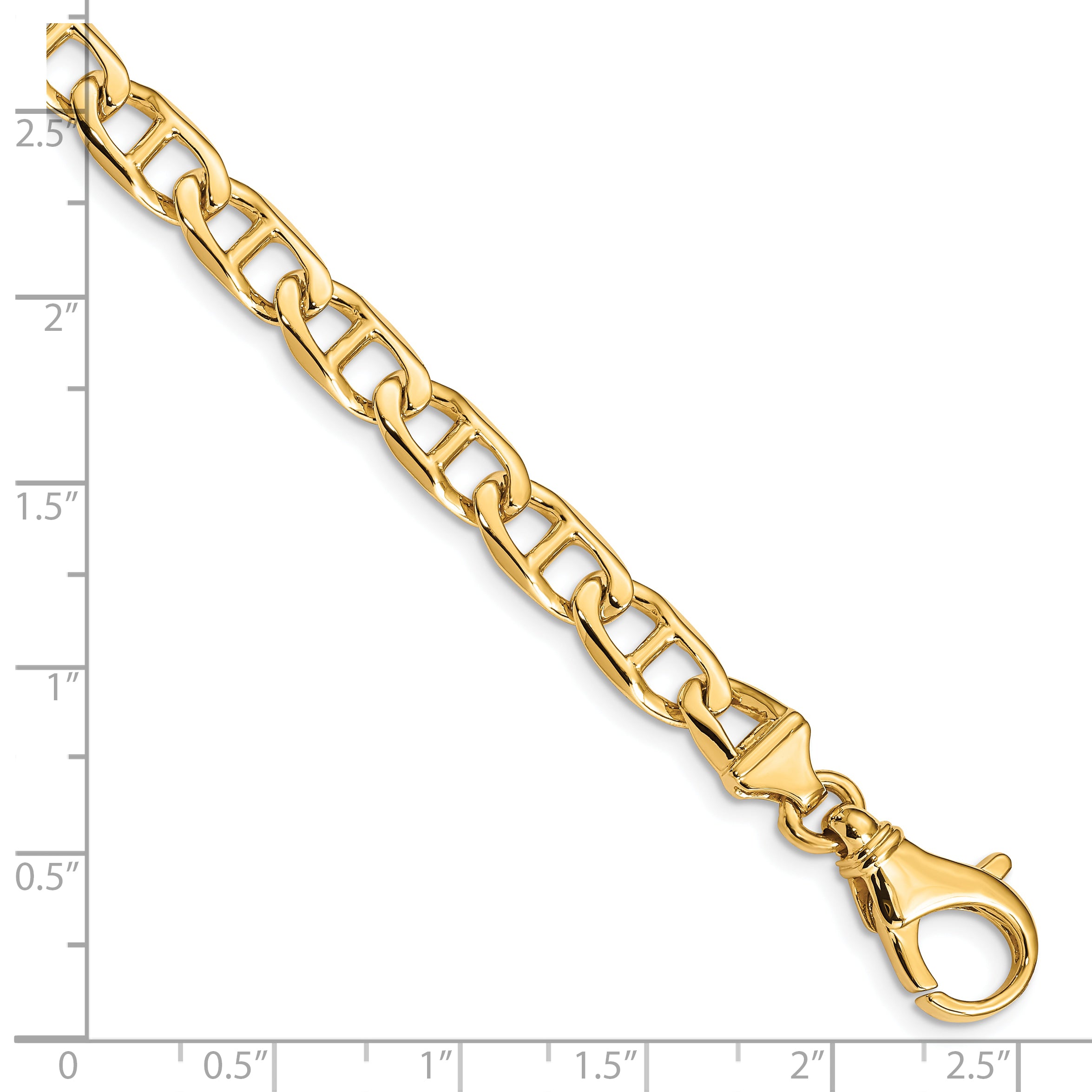 10K Yellow Gold 6.5mm Hand-Polished Fancy Link Bracelet
