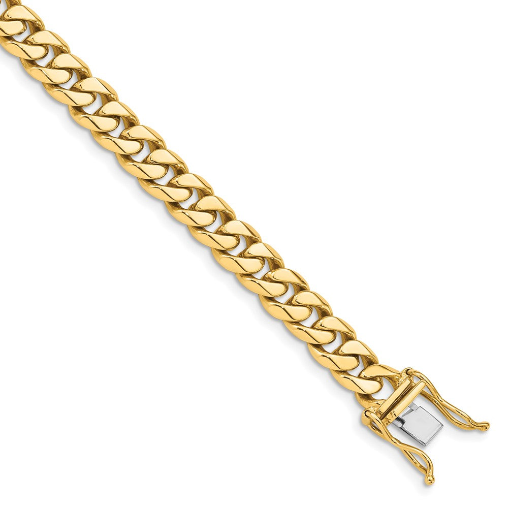 9.25 Inch 10K Yellow Gold 7mm Hand-Polished Miami Cuban Chain Bracelet