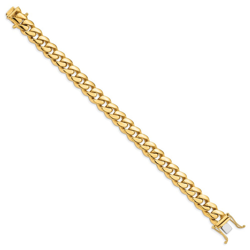 10k Yellow Gold 10.7mm Hand-polished Miami Cuban Link Chain Bracelet