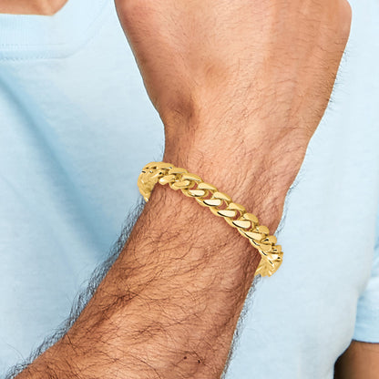 10K Yellow Gold 10.7mm Hand-Polished Miami Cuban Link Bracelet