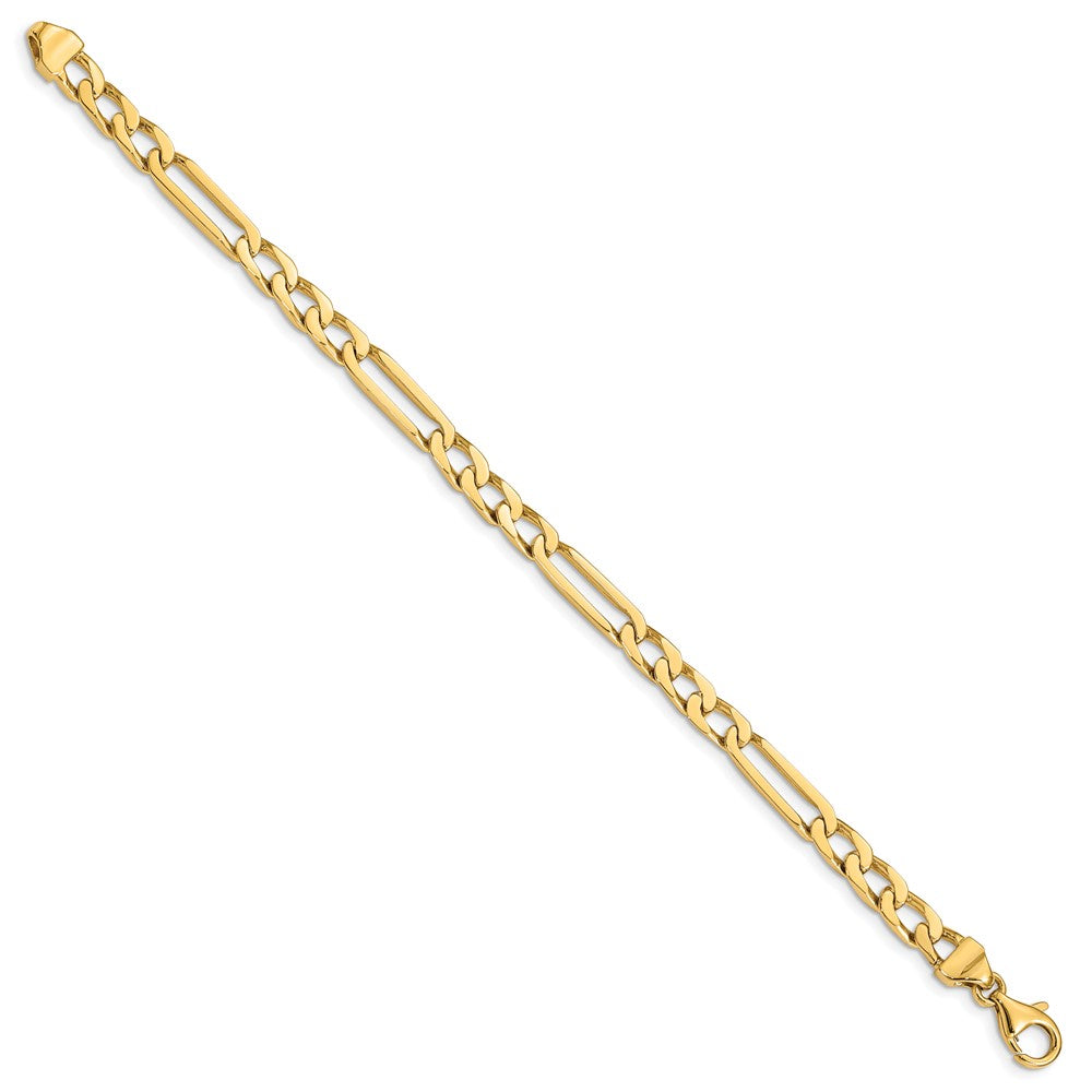 10K Yellow Gold 5mm Hand-Polished Figaro Link Chain Bracelet