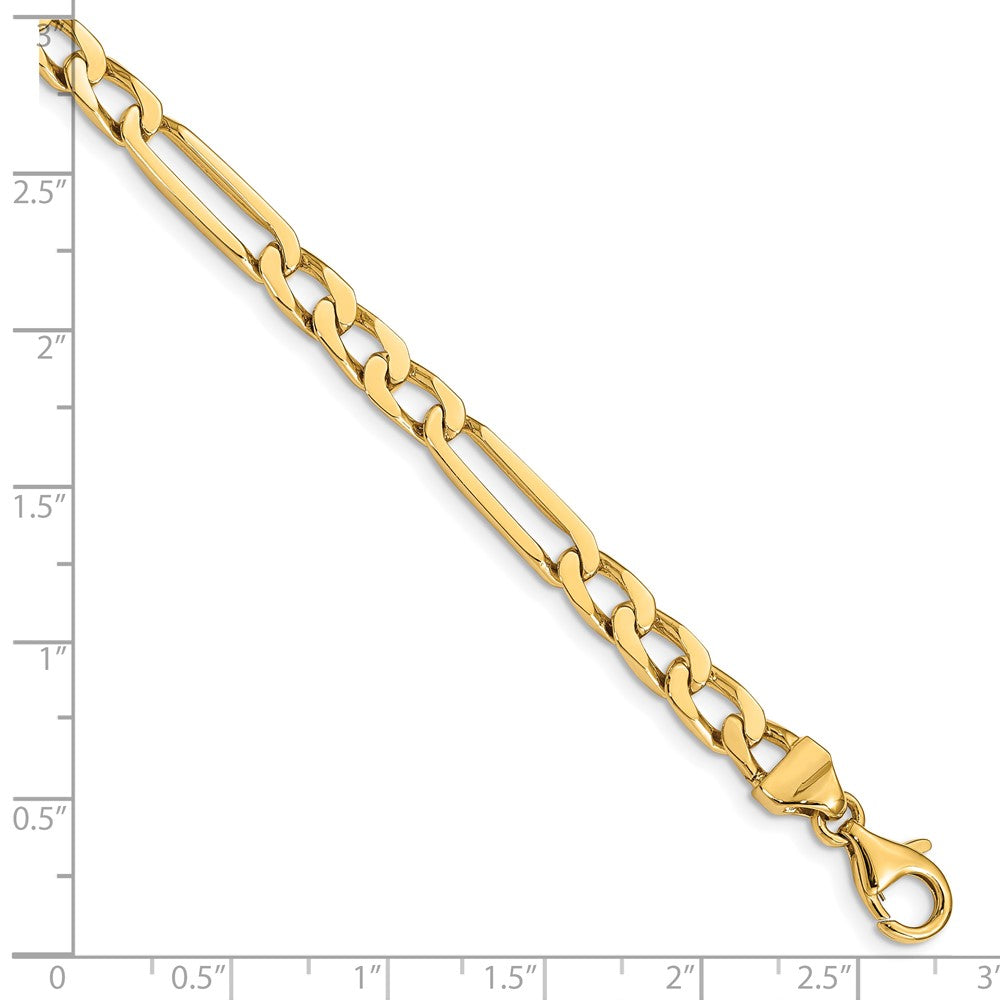10K Yellow Gold 5mm Hand-Polished Figaro Link Chain Bracelet