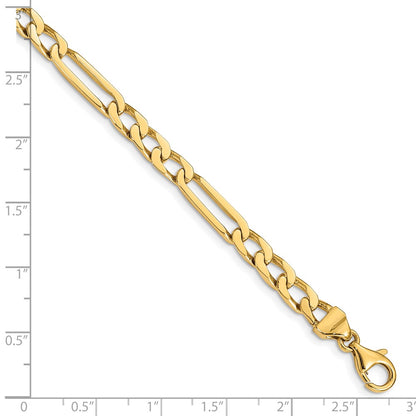10K Yellow Gold 5mm Hand-Polished Figaro Link Chain Bracelet