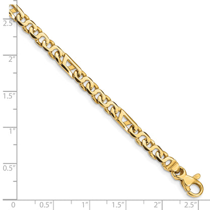 10K Yellow Gold Hand Polished 4.3mm Fancy Link Bracelet