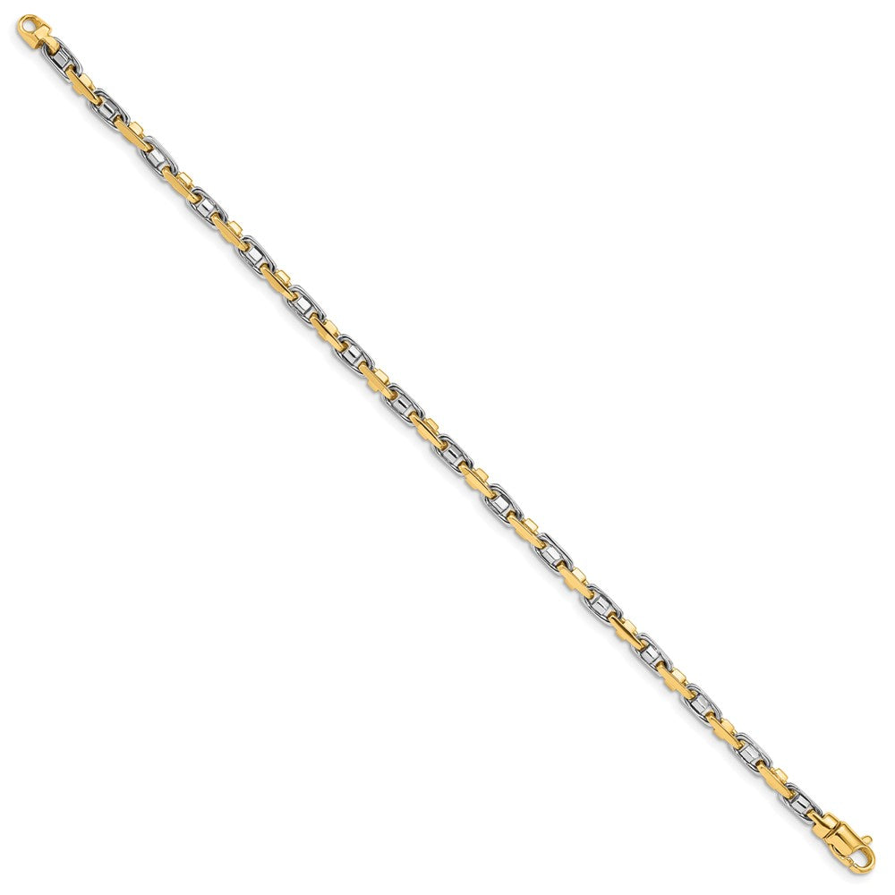 8.25 Inch 10K Two-Tone 3.5mm Fancy Link Chain Bracelet