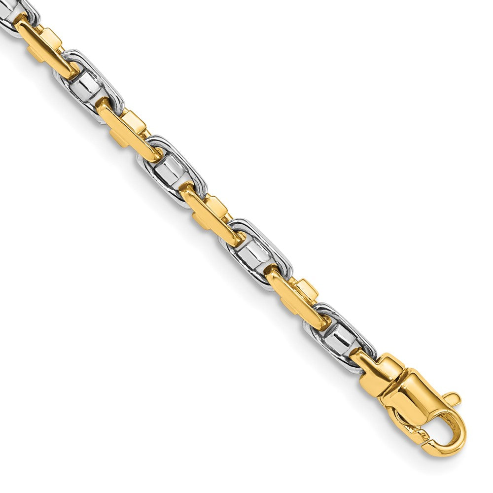 8.25 Inch 10K Two-Tone 3.5mm Fancy Link Chain Bracelet