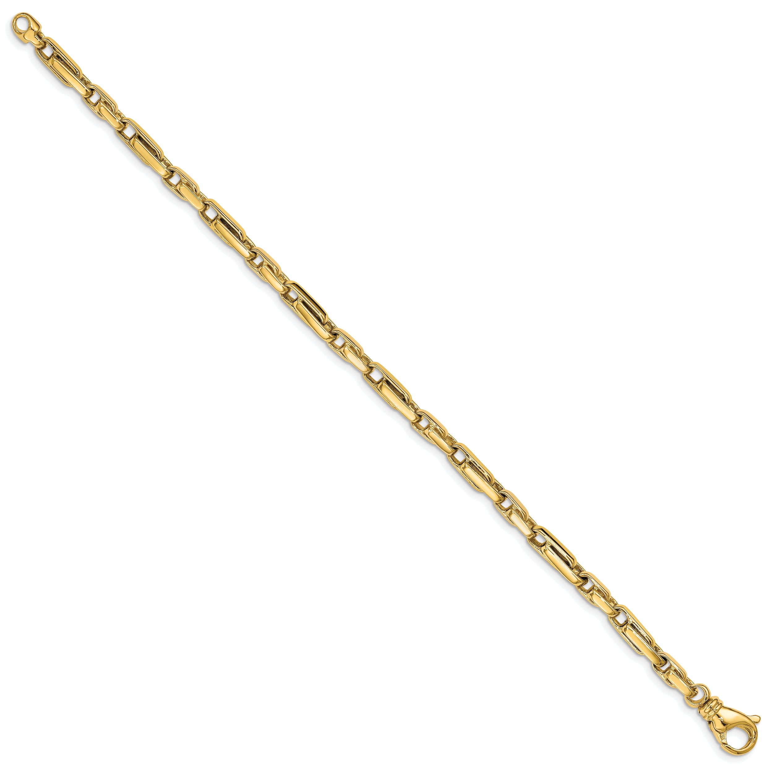 10K Yellow Gold 5mm Hand-Polished Fancy Link Bracelet
