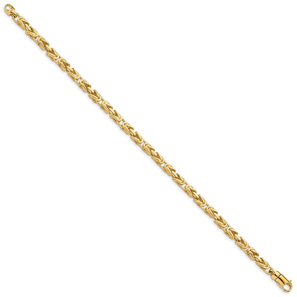 10K Yellow Gold 4.1mm Hand-Polished Byzantine Link Chain Bracelet