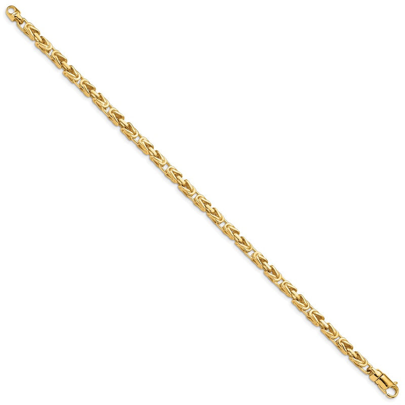10K Yellow Gold 4.1mm Hand-Polished Byzantine Link Chain Bracelet