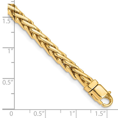 10K Yellow Gold 4.4mm Hand-Polished Flat-Edged Woven Link Chain Bracelet