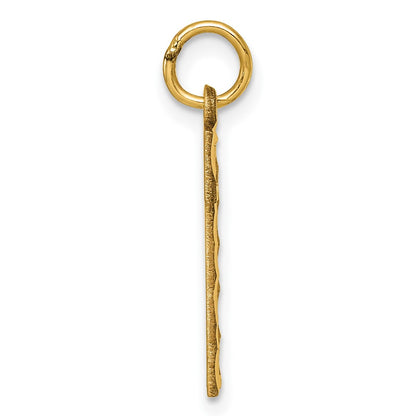 10K Yellow Gold 10Ky Casted Large Diamond Cut Number 1 Charm