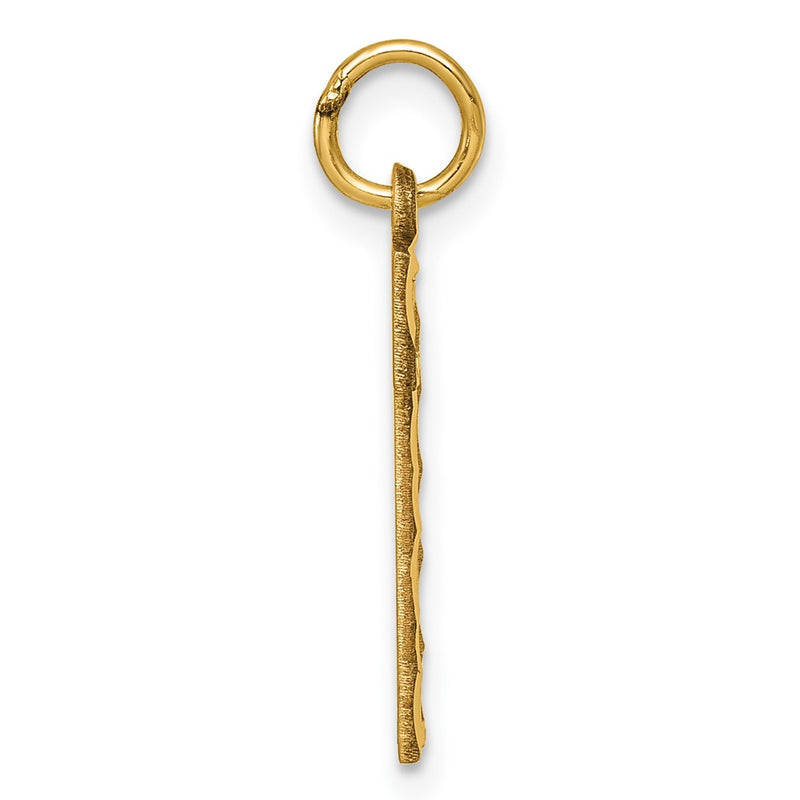 10K Yellow Gold 10Ky Casted Large Diamond Cut Number 1 Charm