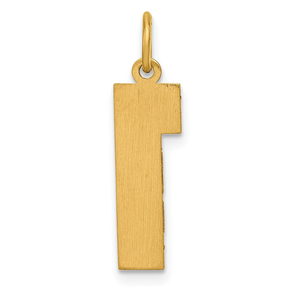 10K Yellow Gold 10Ky Casted Large Diamond Cut Number 1 Charm