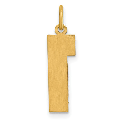 10K Yellow Gold 10Ky Casted Large Diamond Cut Number 1 Charm