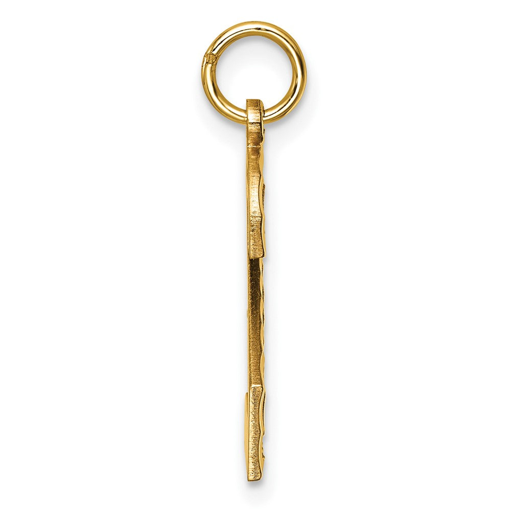 10K Yellow Gold 10Ky Casted Large Diamond Cut Number 2 Charm