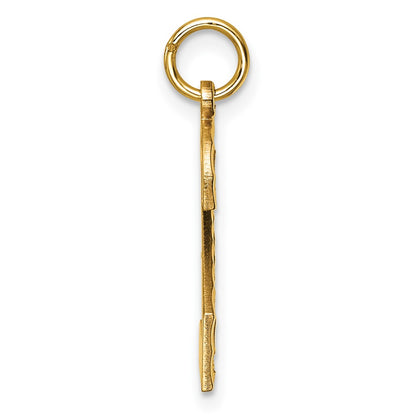 10K Yellow Gold 10Ky Casted Large Diamond Cut Number 2 Charm