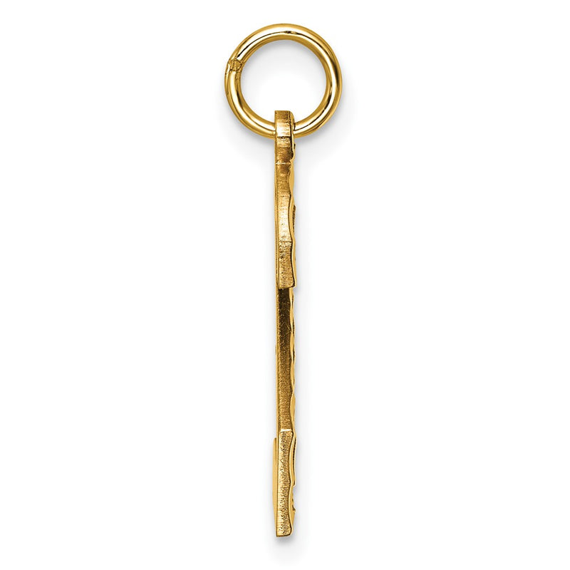 10K Yellow Gold 10Ky Casted Large Diamond Cut Number 2 Charm