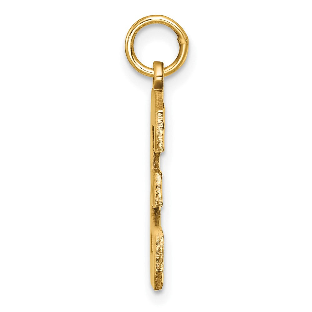 10K Yellow Gold 10Ky Casted Large Diamond Cut Number 3 Charm