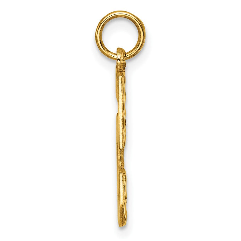 10K Yellow Gold 10Ky Casted Large Diamond Cut Number 5 Charm