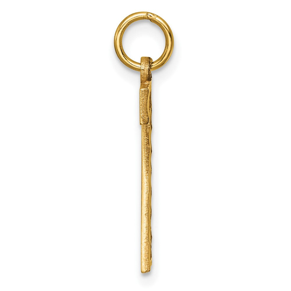 10K Yellow Gold 10Ky Casted Large Diamond Cut Number 7 Charm
