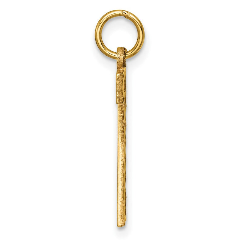 10K Yellow Gold 10Ky Casted Large Diamond Cut Number 7 Charm