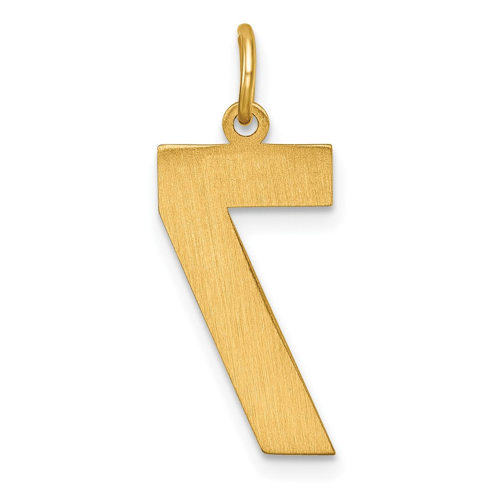 10K Yellow Gold 10Ky Casted Large Diamond Cut Number 7 Charm