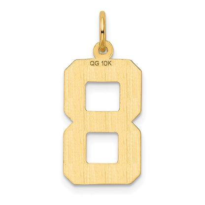 10K Yellow Gold 10Ky Casted Large Diamond Cut Number 8 Charm