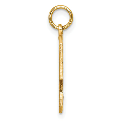 10K Yellow Gold 10Ky Casted Large Diamond Cut Number 9 Charm