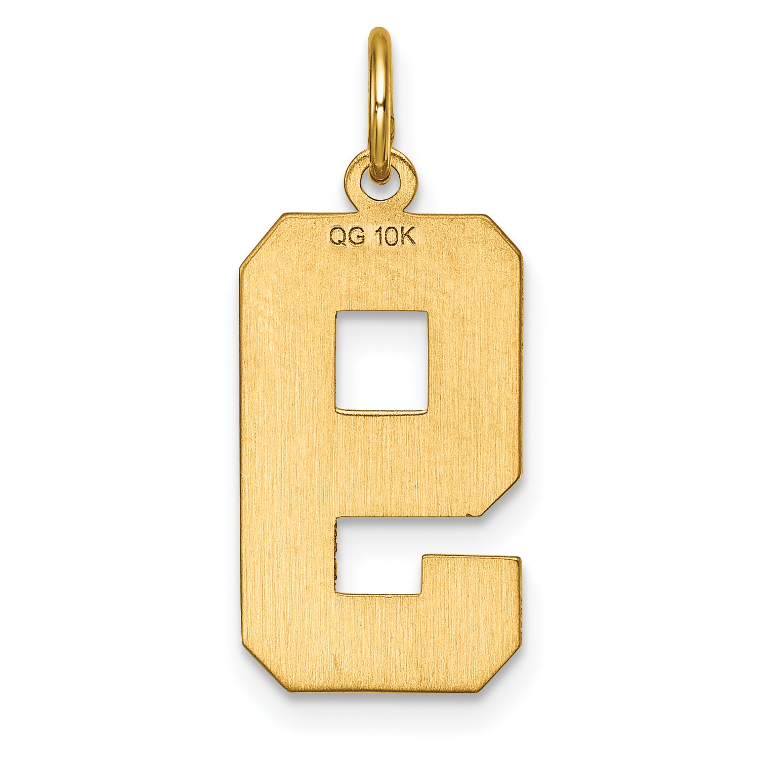 10K Yellow Gold 10Ky Casted Large Diamond Cut Number 9 Charm