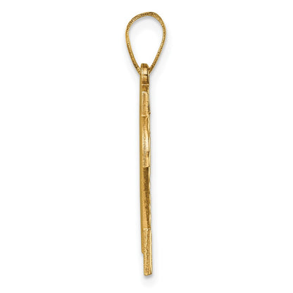 10K Yellow Gold 10Ky Casted Large Diamond-Cut Number 24 Charm