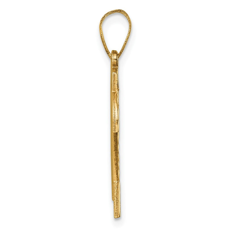 10K Yellow Gold 10Ky Casted Large Diamond-Cut Number 24 Charm