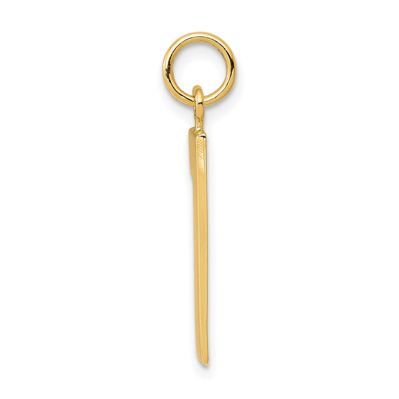 10K Yellow Gold Large Polished Number 1 Charm