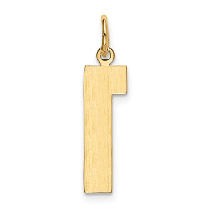 10K Yellow Gold Large Polished Number 1 Charm