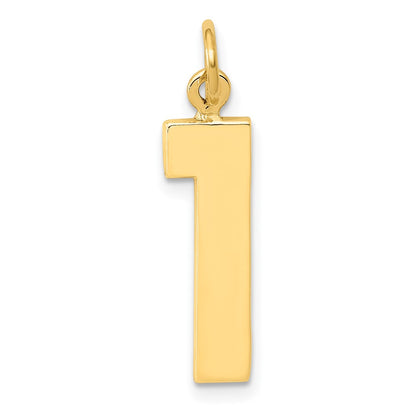 10K Yellow Gold Large Polished Number 1 Charm