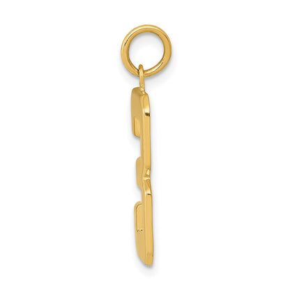 10K Yellow Gold Large Polished Number 3 Charm