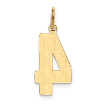 10K Yellow Gold Large Polished Number 4 Charm