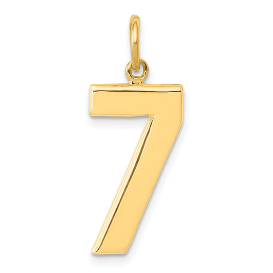 10K Yellow Gold Large Polished Number 7 Charm