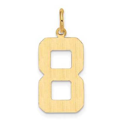 10K Yellow Gold Large Polished Number 8 Charm