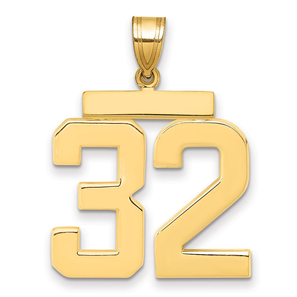 10K Yellow Gold Large Polished Number 32 Charm
