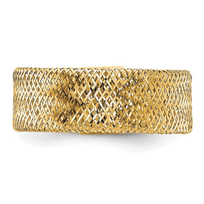 10K Yellow Gold Polished/Textured Stretch Ring