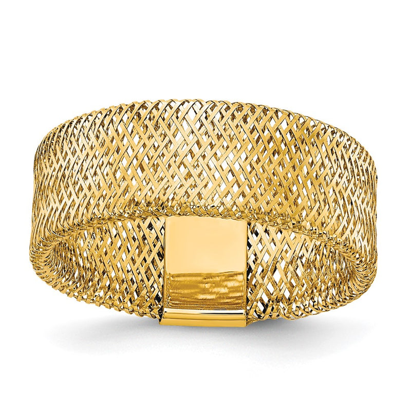 10K Yellow Gold Polished/Textured Stretch Ring