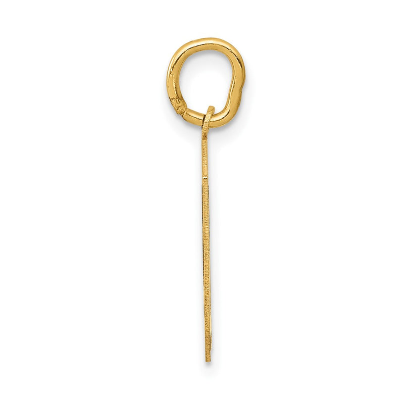 10K Yellow Gold Medium Satin Number 0 Charm