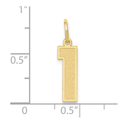 10K Yellow Gold Medium Satin Number 1 Charm
