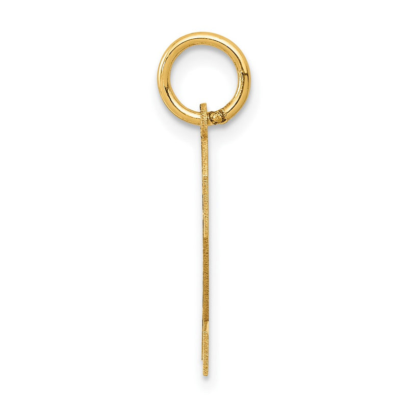 10K Yellow Gold Medium Satin Number 2 Charm