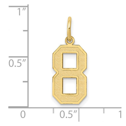 10K Yellow Gold Medium Satin Number 8 Charm