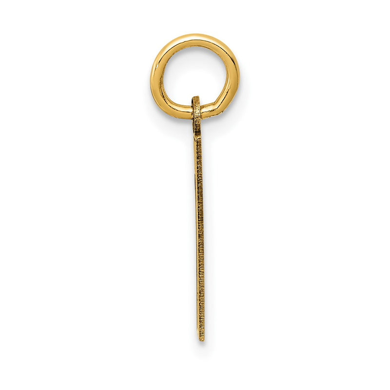 10K Yellow Gold Small Satin Number 1 Charm