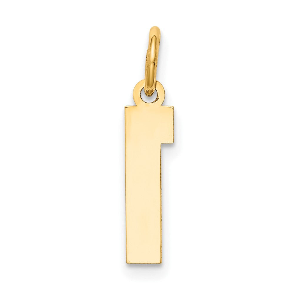 10K Yellow Gold Small Satin Number 1 Charm