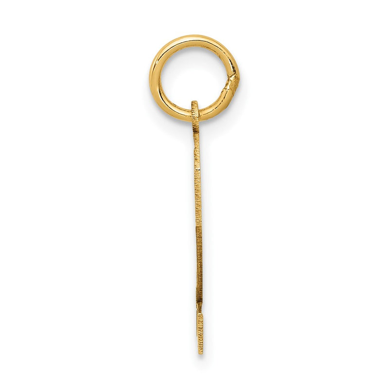 10K Yellow Gold Small Satin Number 2 Charm