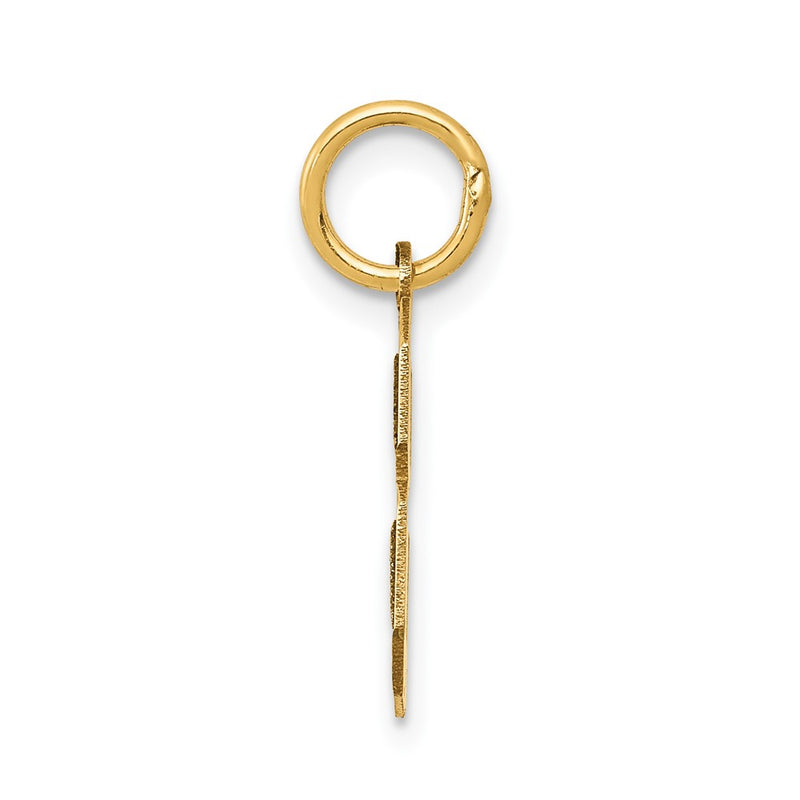 10K Yellow Gold Small Satin Number 8 Charm