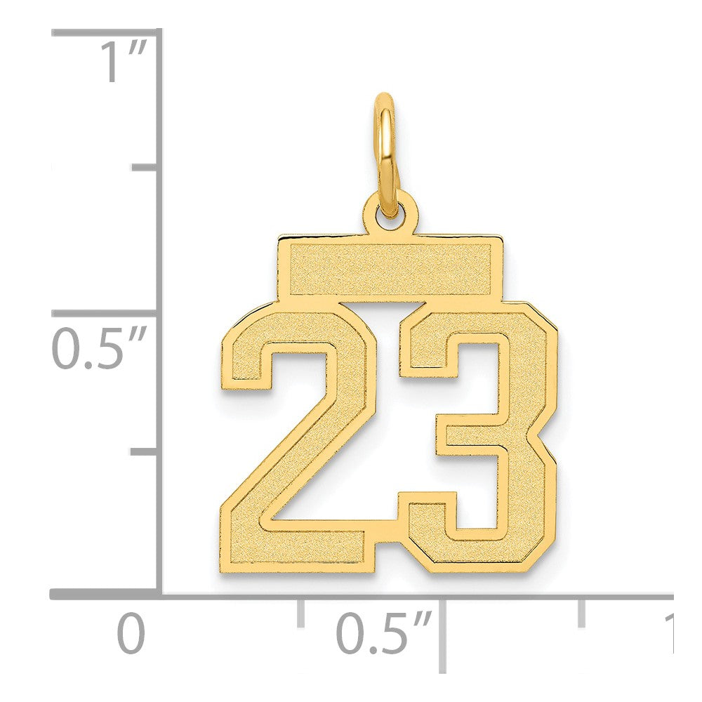 10K Yellow Gold Small Satin Number 25 Charm